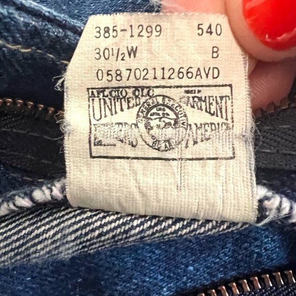 VINTAGE Lee Denim Midi Jean Skirt 1980s Size 14 Vtg 80s - Picture 9 of 10